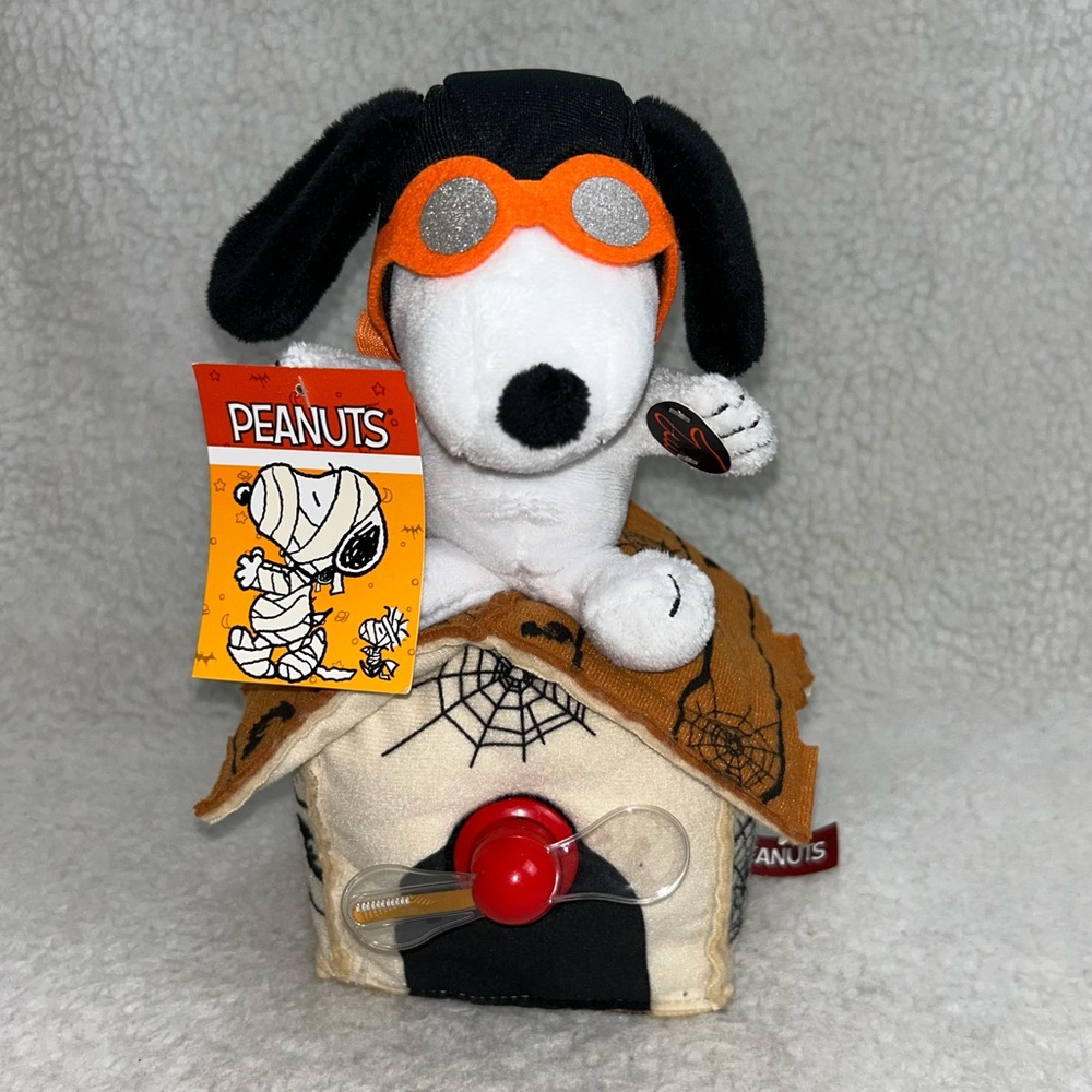 Snoopy PLUSH Musical Lighted Flying Ace Halloween Peanuts 10" READ